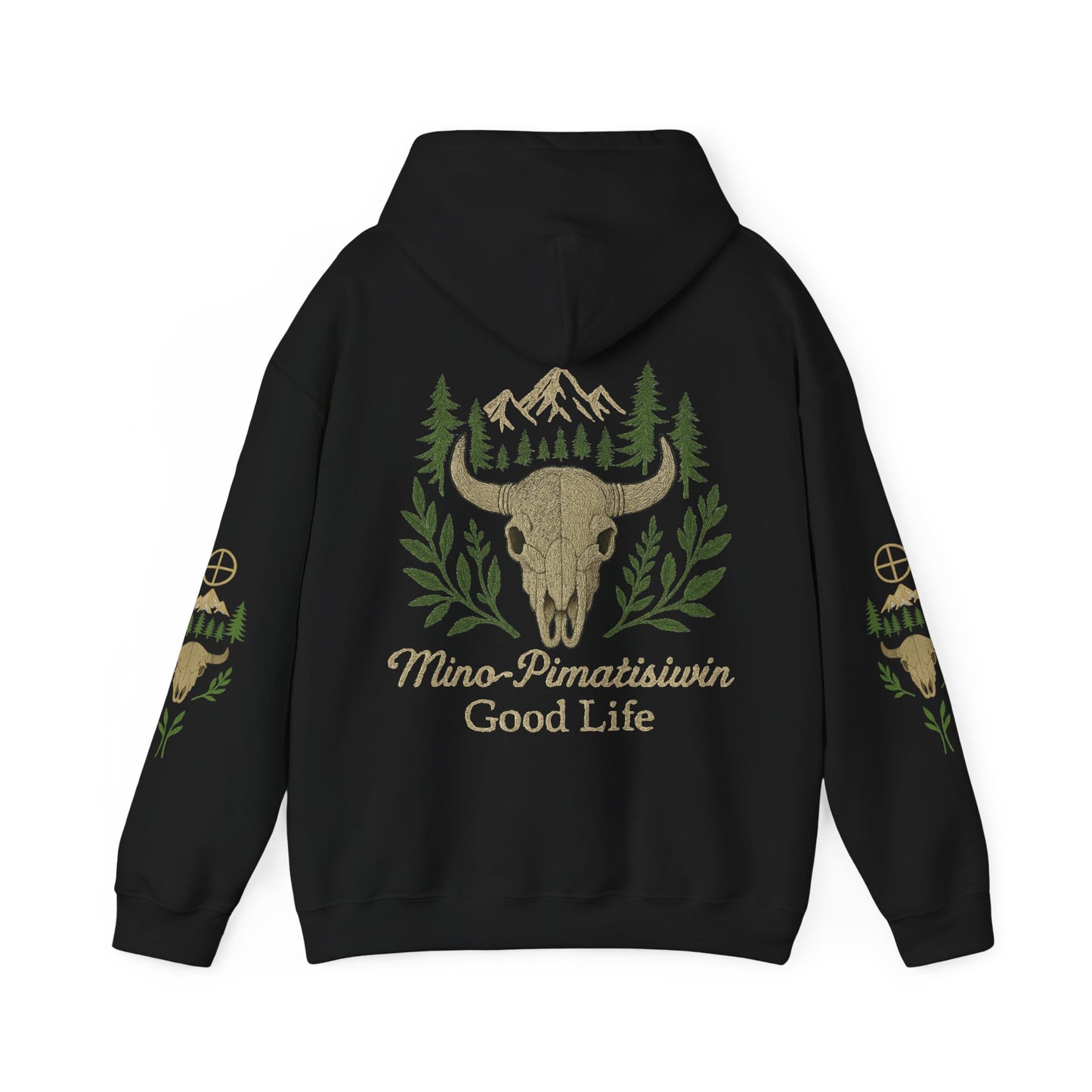 MINO-PIMATISIWIN | Men’s Good Life Hoodie – Strength & Balance in the Cree Good Life Teaching