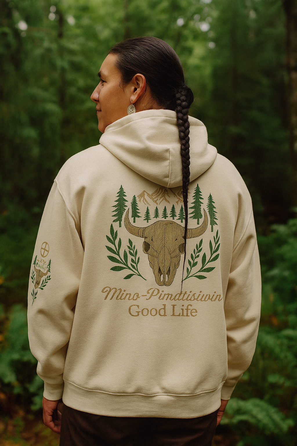 MINO-PIMATISIWIN | Men’s Good Life Hoodie – Strength & Balance in the Cree Good Life Teaching